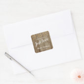 Sticker Carré Just Love Rustic Country Glam Mariage (Enveloppe)