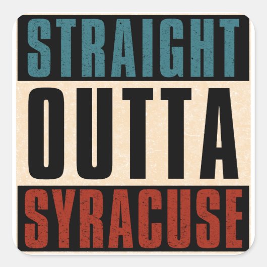 Sticker Carré Juste devant Syracuse New York NY (Devant)