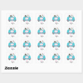Sticker Carré Juste marié Bleu, Vert, Mariage Turquoise (Feuille)