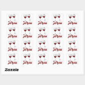 Sticker Carré Juste Marié Burgundy Vins Rouges (Feuille)