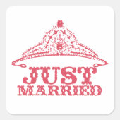 Sticker Carré Juste marié Princesse mariée Tiara Mariages (Devant)
