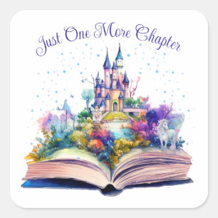Sticker Carré Juste un chapitre de plus - Amoureux des livres 