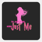 Sticker Carré juste une fille (Devant)