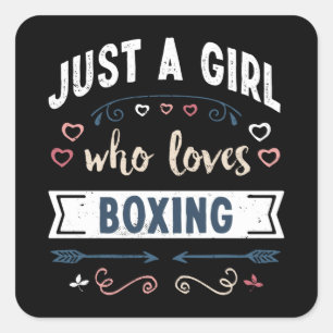 Sticker Carré Juste une fille qui aime Boxing Dons Amusants