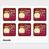 Sticker Carré JUSTE UNE FILLE QUI AIME LE LAIT DE CHOCOLAT drôle (Feuille)