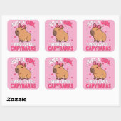 Sticker Carré Juste une fille qui aime les Capybaras (Feuille)