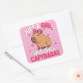 Sticker Carré Juste une fille qui aime les Capybaras (Enveloppe)