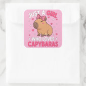 Sticker Carré Juste une fille qui aime les Capybaras (Sac)