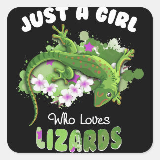 Sticker Carré Juste Une Fille Qui Aime Les Lizards Propriétaire 