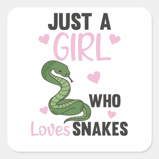 Sticker Carré Juste une fille qui aime serpents serpent mignon p (Devant)