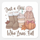 Sticker Carré Juste une fille qui aime tomber (Devant)