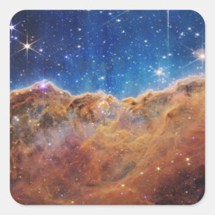 Sticker Carré JWST James Webb Télescope Spatial Falaises cosmiqu