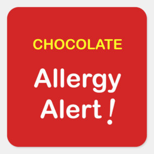 Sticker Carré k1 - Alerte allergique - CHOCOLAT.