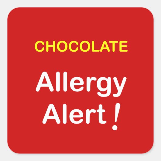 Sticker Carré k1 - Alerte allergique - CHOCOLAT. (Devant)