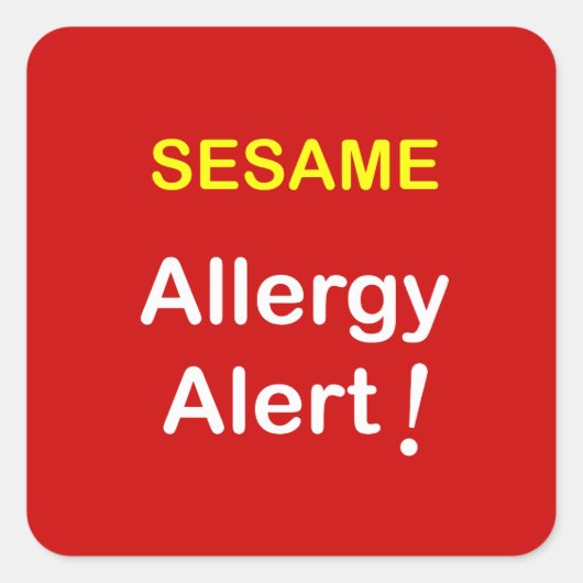 Sticker Carré k7 - Alerte allergique - SESAME. (Devant)