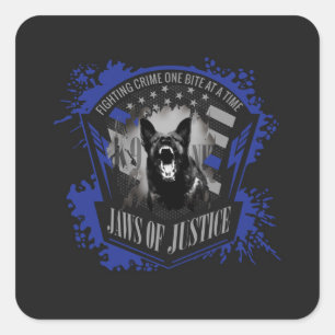Sticker Carré K-9 unité - mâchoires de justice