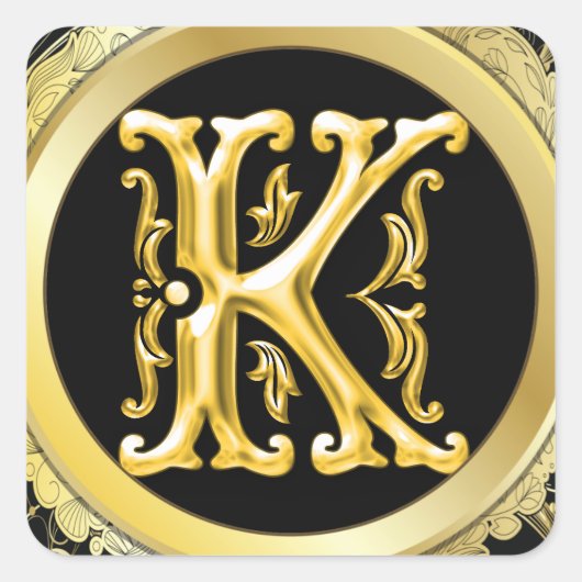 Sticker Carré K initial en or (Devant)