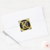 Sticker Carré K initial en or (Enveloppe)