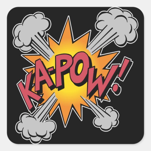 Sticker Carré KA-POW ! Graphique de bandes dessinées (Devant)