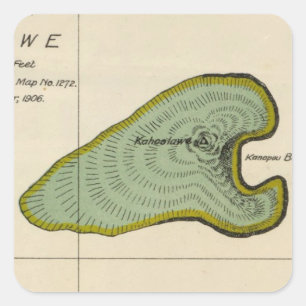 Sticker Carré Kahoolawe, Hawaii