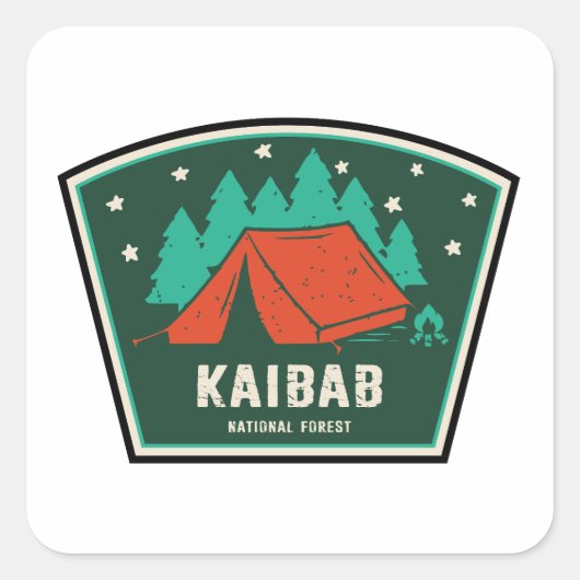 Sticker Carré Kaibab Forêt nationale Arizona Camping (Devant)