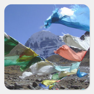 Sticker Carré Kailash, montagne sainte, Thibet - Himalaya