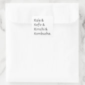 Sticker Carré Kale Kefir Kimchi Kombucha (Sac)