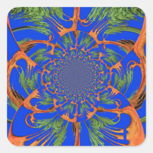 Sticker Carré Kaleidoscope Acacia Arbre Art Imprimer/Graphique