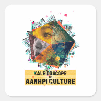 Sticker Carré Kaleidoscope de la culture AANHPI - Femme