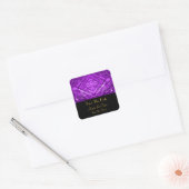 Sticker Carré Kaléidoscope en verre violet Texture (Enveloppe)