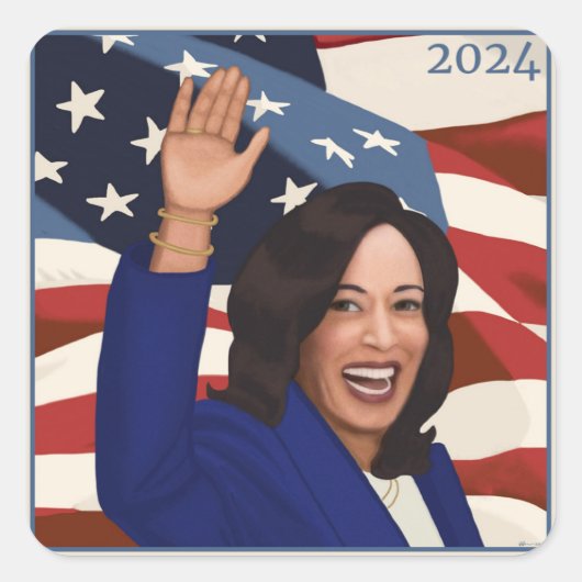 Sticker Carré Kamala 2024 (Devant)