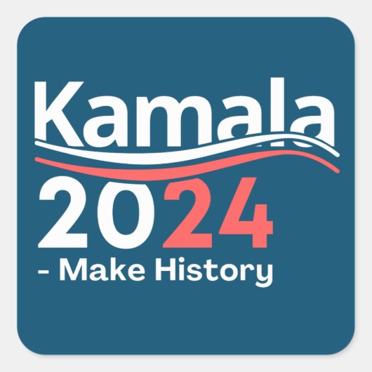 Sticker Carré Kamala 2024, Vice-Président Kamala Harris Button (Devant)