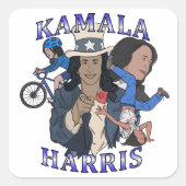 Sticker Carré Kamala Harris Bootleg Rap (Devant)