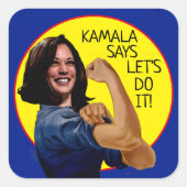 Sticker Carré Kamala Harris comme Rosie (Devant)
