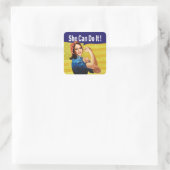 Sticker Carré Kamala Harris Elle Peut Le Faire ! (Sac)