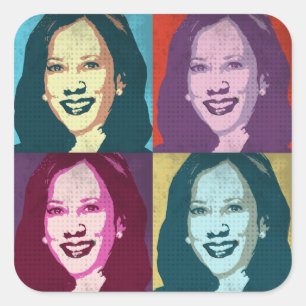 Sticker Carré Kamala Harris Pop Art