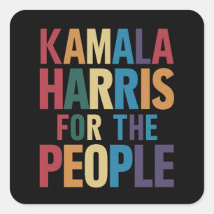 Sticker Carré Kamala Harris pour le président LGBT Gay pride Rai