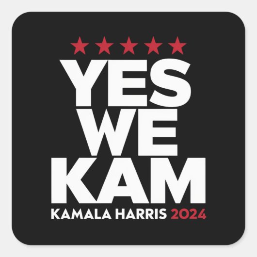 Sticker Carré Kamala Harris Yes We Kam for US President 2024 (Devant)