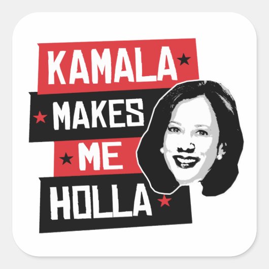 Sticker Carré Kamala me fait Holla - (Devant)
