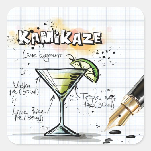 Sticker Carré Kamikaze (Devant)