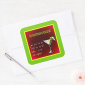 Sticker Carré Kamikaze Drink Cocktail Recette (Enveloppe)