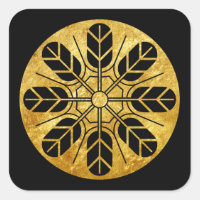 Kamon de clan inoue en faux or sur noir