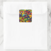 Sticker Carré Kandinsky '304' Peinture Abstraite colorée (Sac)