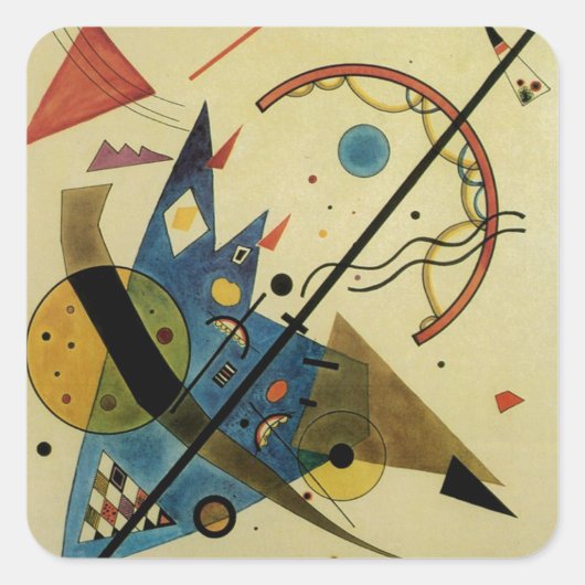 Sticker Carré Kandinsky Cercles Abstraits Formes (Devant)
