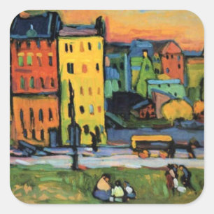 Sticker Carré Kandinsky - Maisons à Munich,