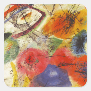 Sticker Carré Kandinsky Noir frappe la peinture Abstraite