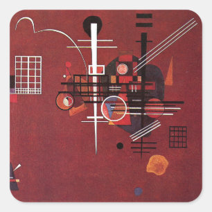 Sticker Carré Kandinsky - Rouge mouillé