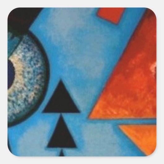 Sticker Carré Kandinsky Soft Hard Abstrait (Devant)