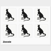 Sticker Carré Kangaroo Silhouette (Feuille)