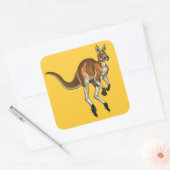 Sticker Carré kangourou rouge (Enveloppe)